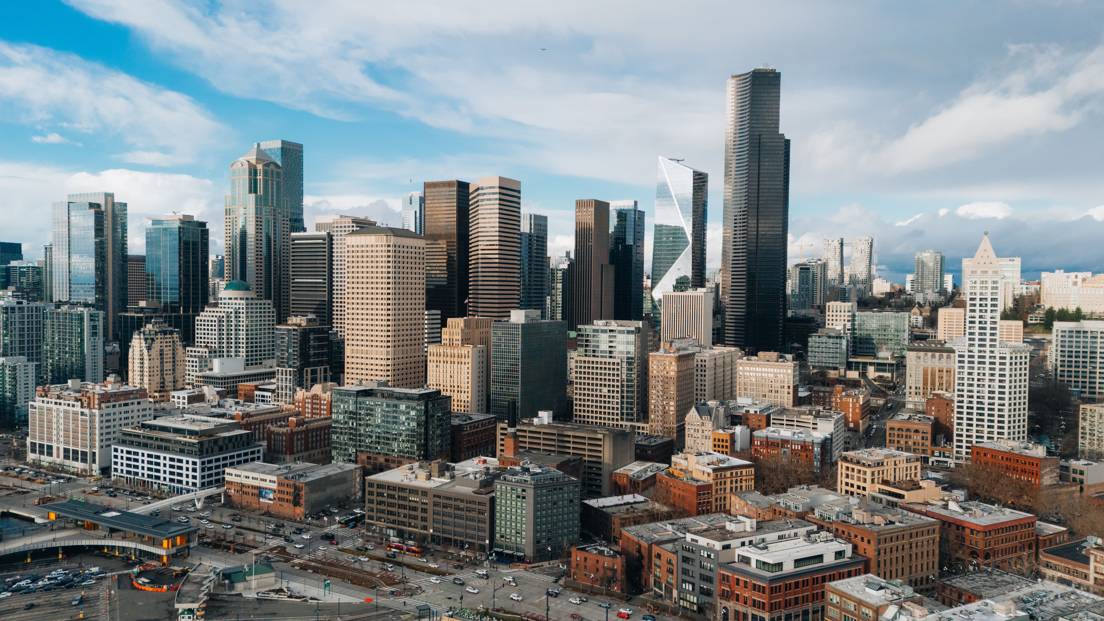 City waterfront and skyline